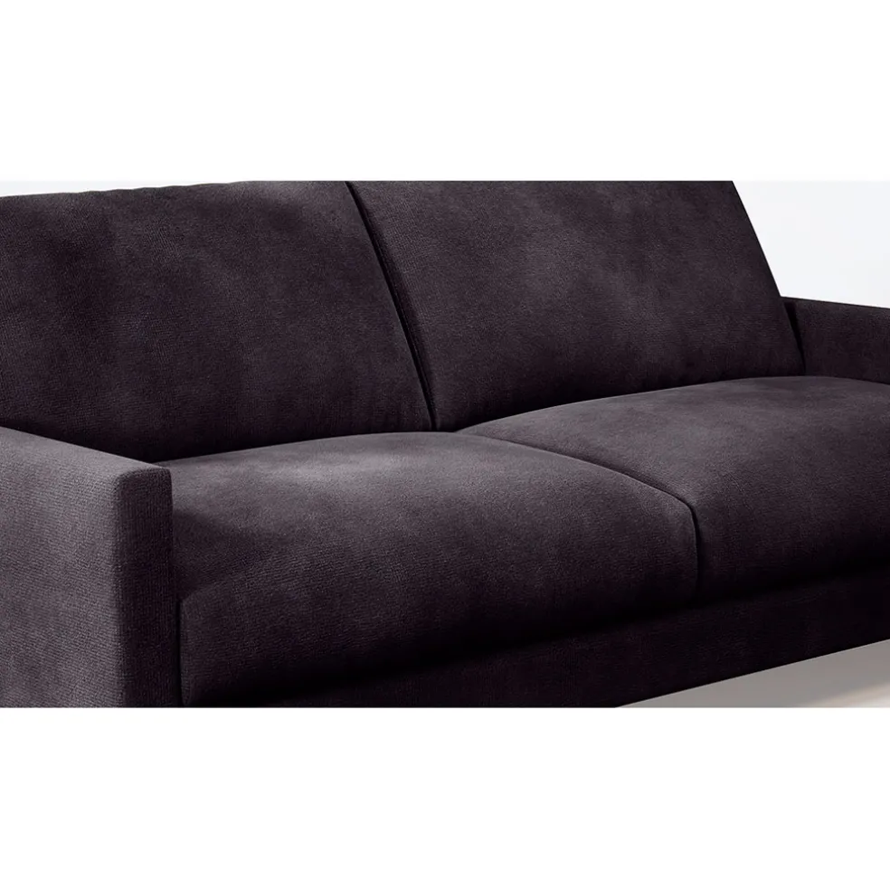 Canapé fixe 3 places Gaspard - Velours Vintage - Adore Anthracite