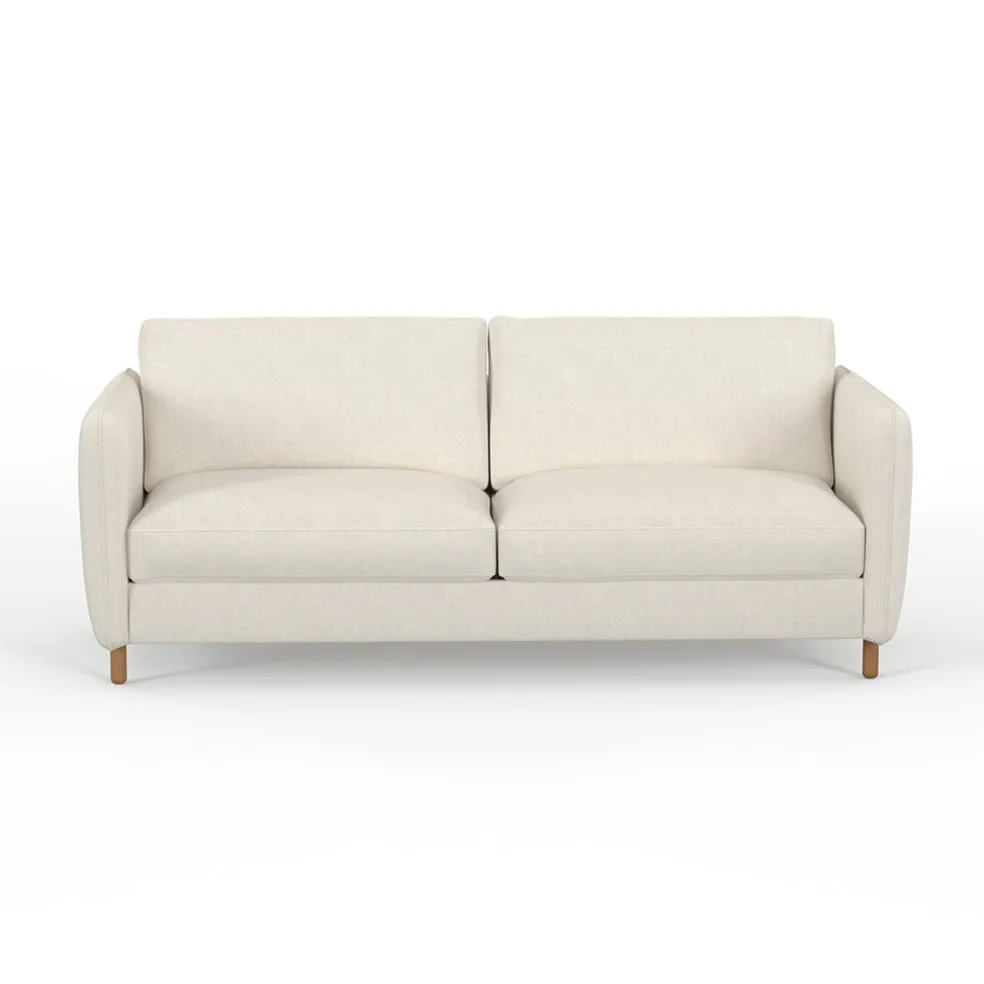 Canapé fixe 4 places Gustave - Velours Texturé - Dany Ecru