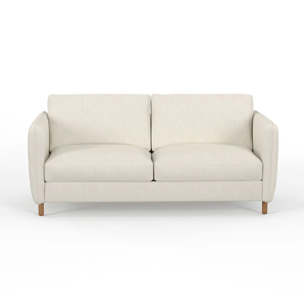 Canapé fixe 4 places Gustave - Velours Texturé - Dany Ecru