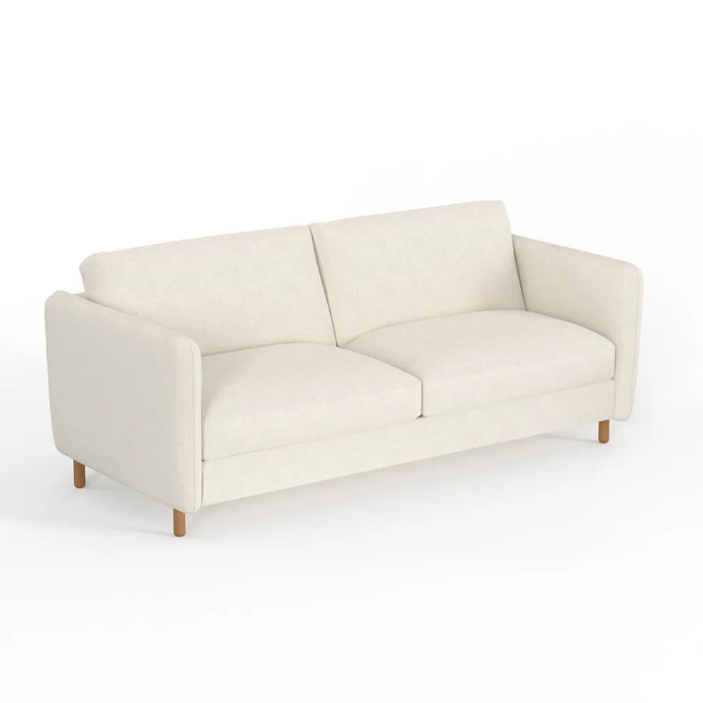 Canapé fixe 4 places Gustave - Velours Texturé - Dany Ecru