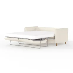 Canapé fixe 4 places Gustave - Velours Texturé - Dany Ecru