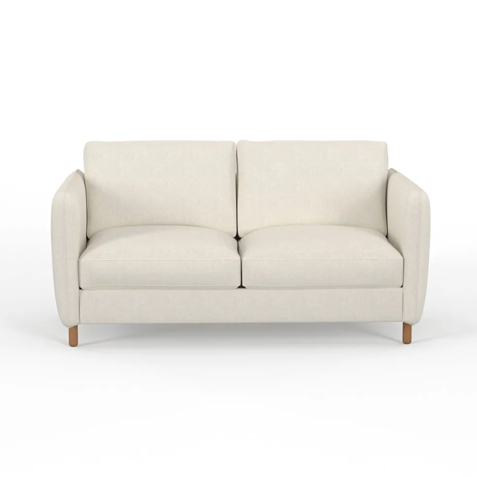 Canapé fixe 4 places Gustave - Velours Texturé - Dany Ecru