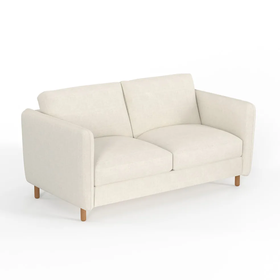 Canapé fixe 4 places Gustave - Velours Texturé - Dany Ecru