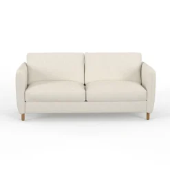 Canapé fixe 4 places Gustave - Velours Texturé - Dany Ecru