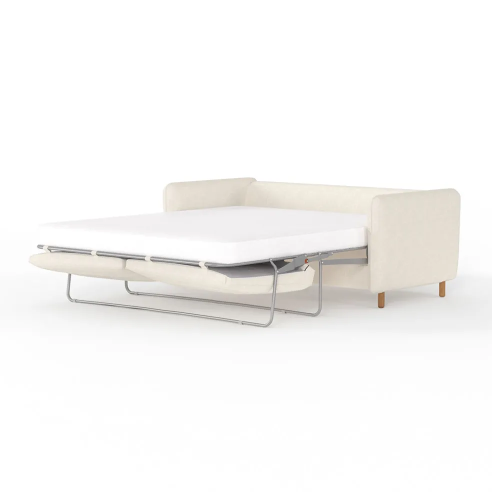 Canapé fixe 4 places Gustave - Velours Texturé - Dany Ecru