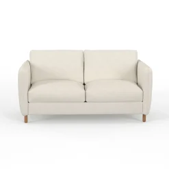 Canapé fixe 4 places Gustave - Velours Texturé - Dany Ecru