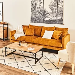 Canapé fixe 4 places Marius - Effet Velours - Seven Turtle