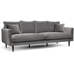 Canapé fixe 4 places Marius - Effet Velours - Seven Turtle