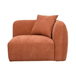 Canapé modulable 3 places terracotta avec pouf - Andrea