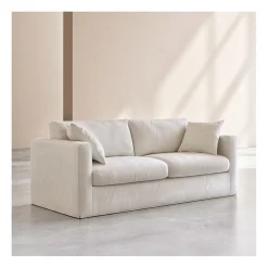 Canape 3 places déhoussable en tissu ivoire - Graff