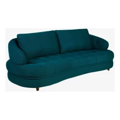 Canape 3 places en tissu 3d bleu canard - Oxia