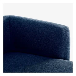 Canape angle droit 4 places en tissu texturé bleu marine - Austin