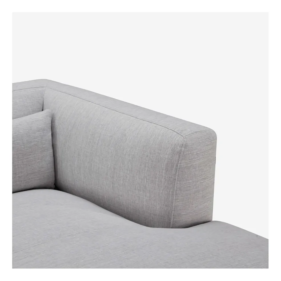 Canape angle droit fixe en tissu perlé gris - Tessie