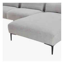 Canape angle droit fixe en tissu perlé gris - Tessie