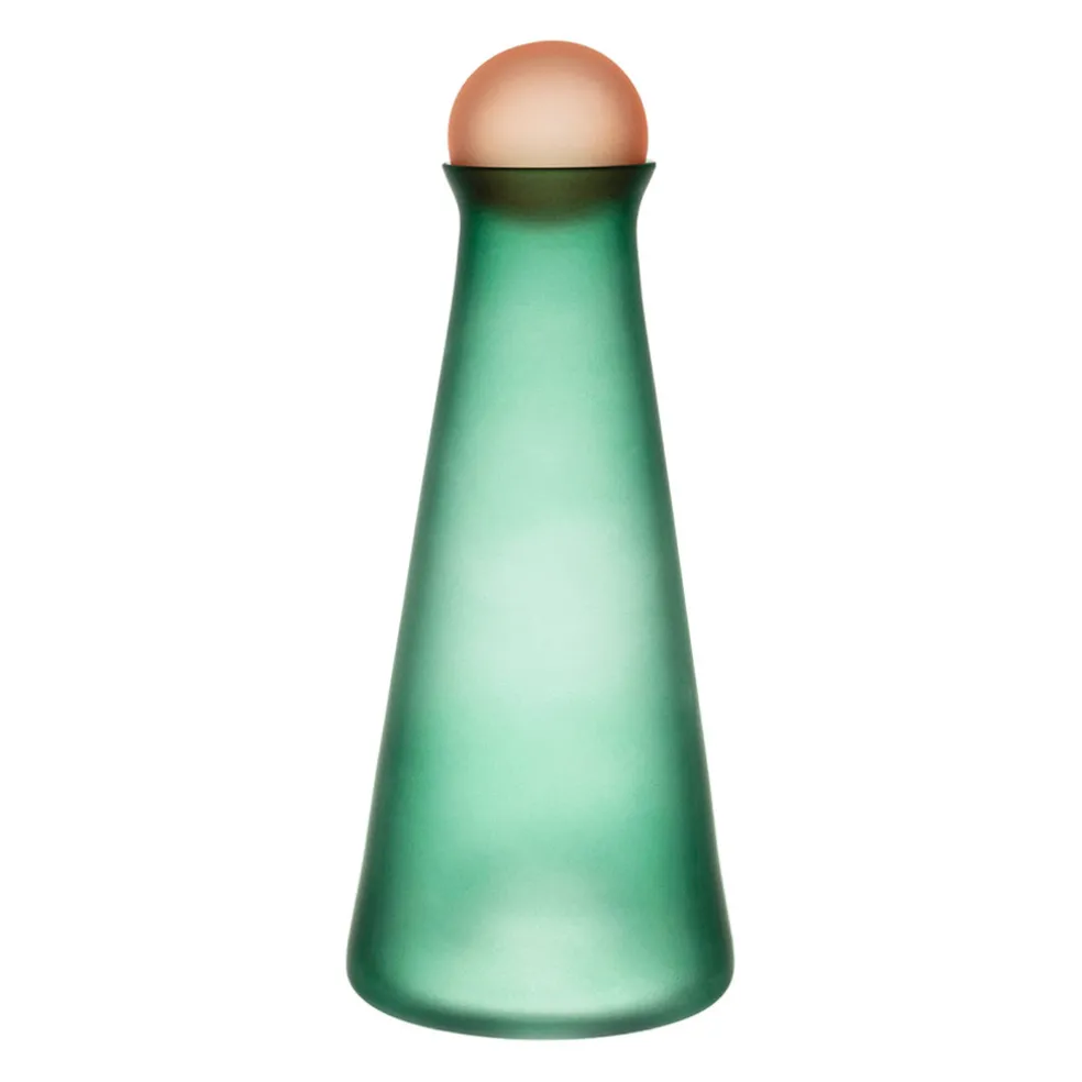Carafe en cristallin vert et corail givré 1l - Adria