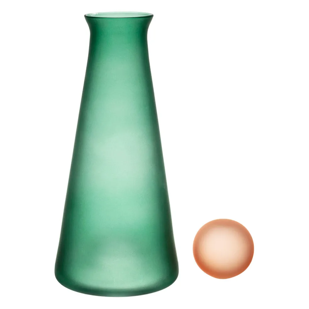 Carafe en cristallin vert et corail givré 1l - Adria