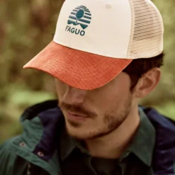 Casquette brique et écru taille unique