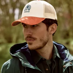 Casquette brique et écru taille unique