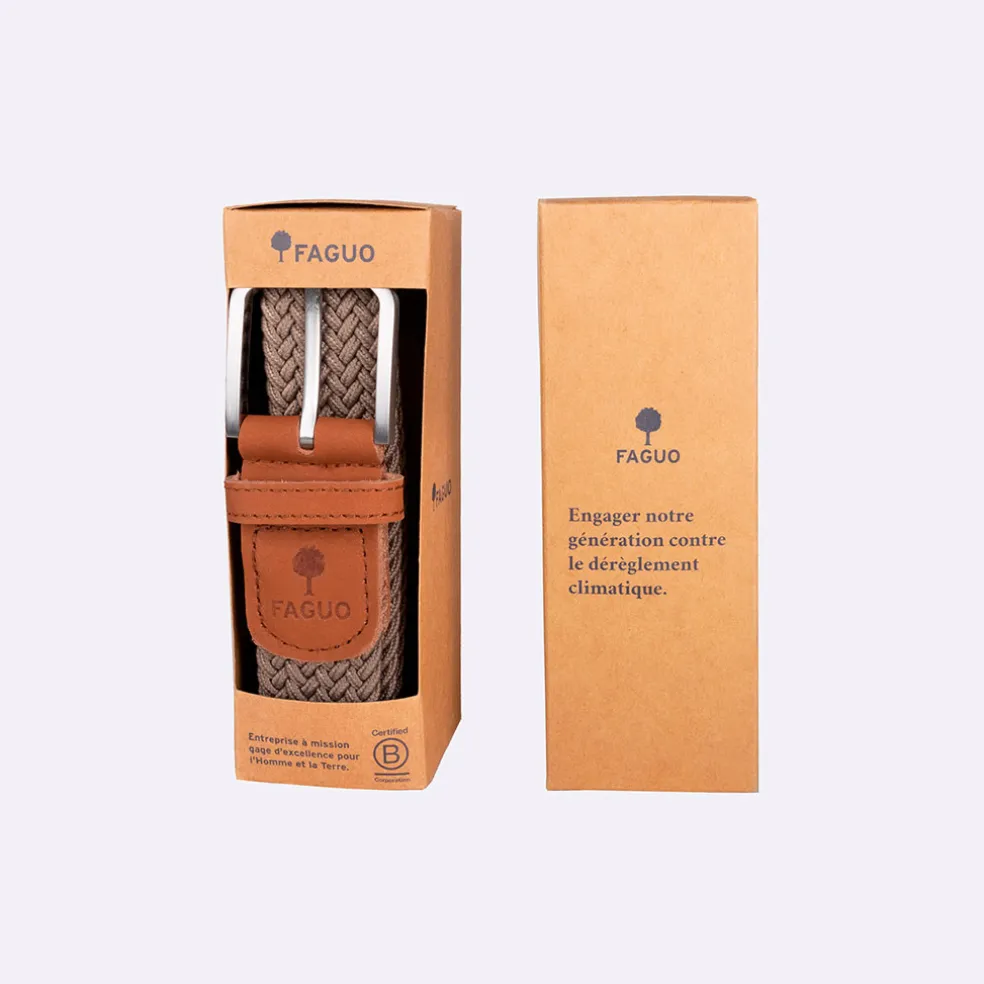 Ceinture tressée beige clair taille unique