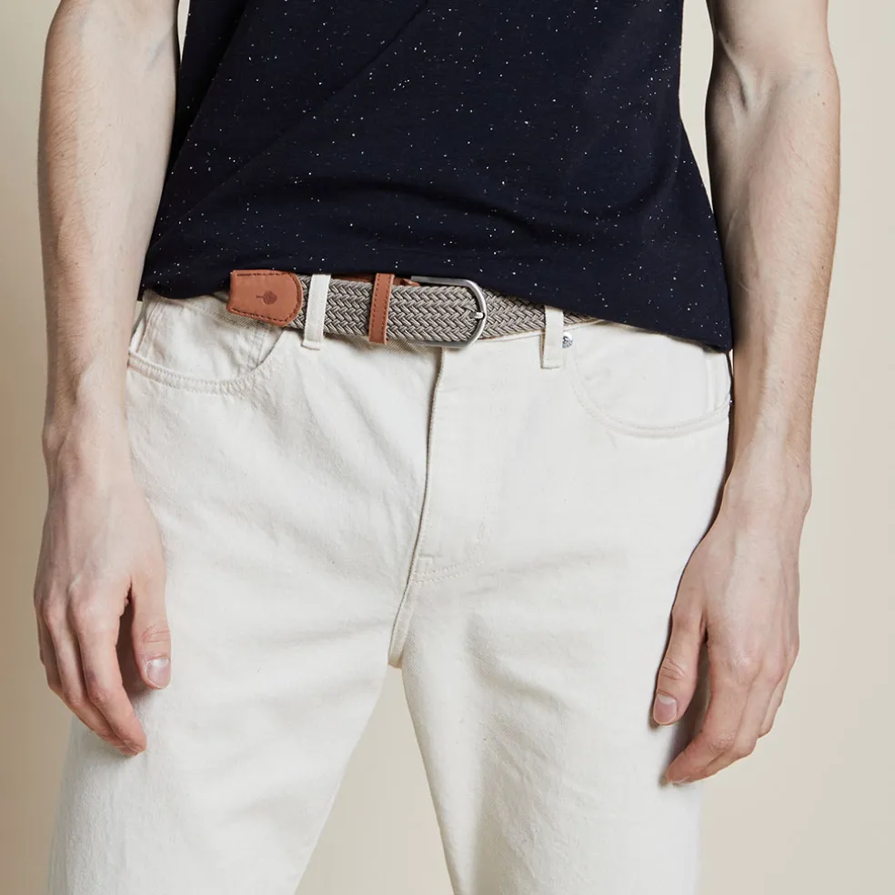 Ceinture tressée beige clair taille unique