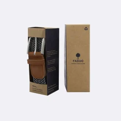 Ceinture tressée bleu marine et écru taille unique