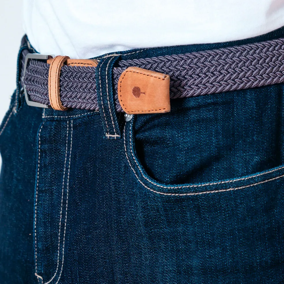 Ceinture tressée gris taille unique