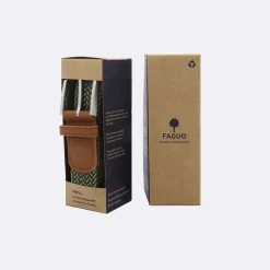 Ceinture tressée kaki et beige taille unique