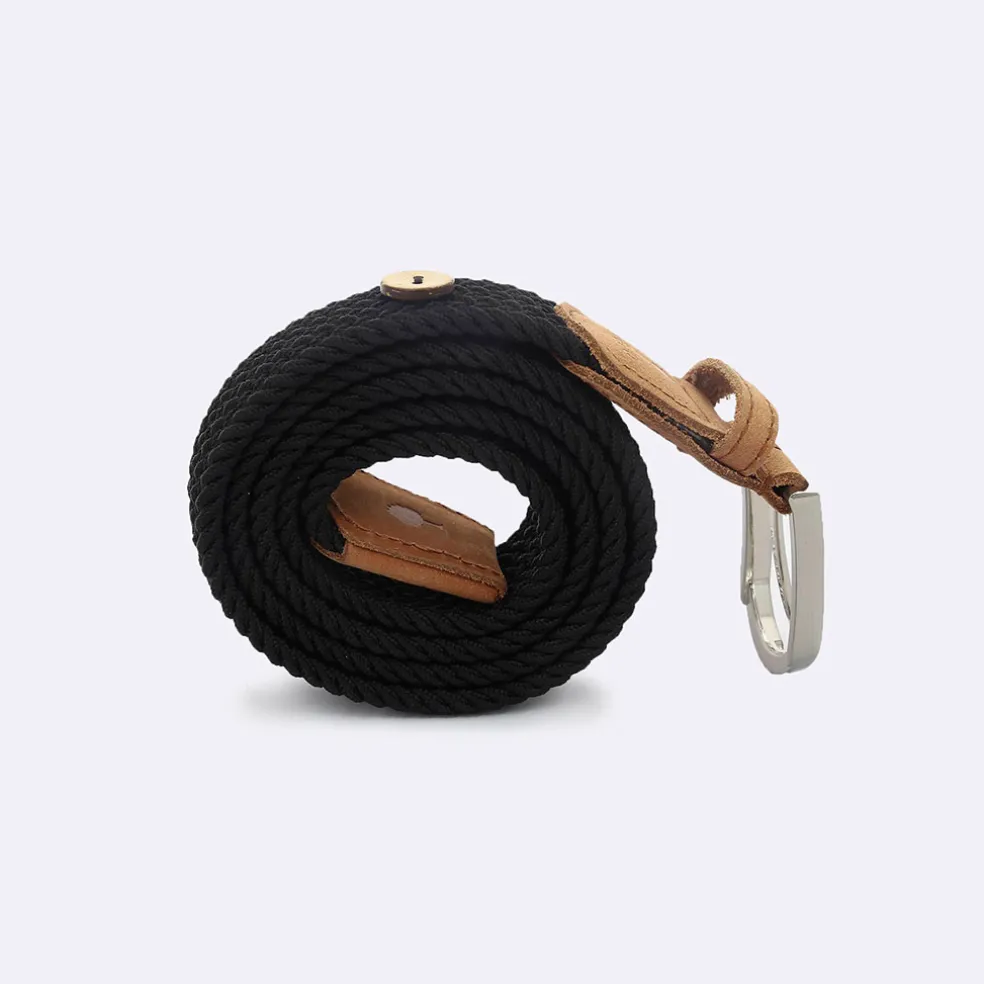 Ceinture tressée noir taille unique