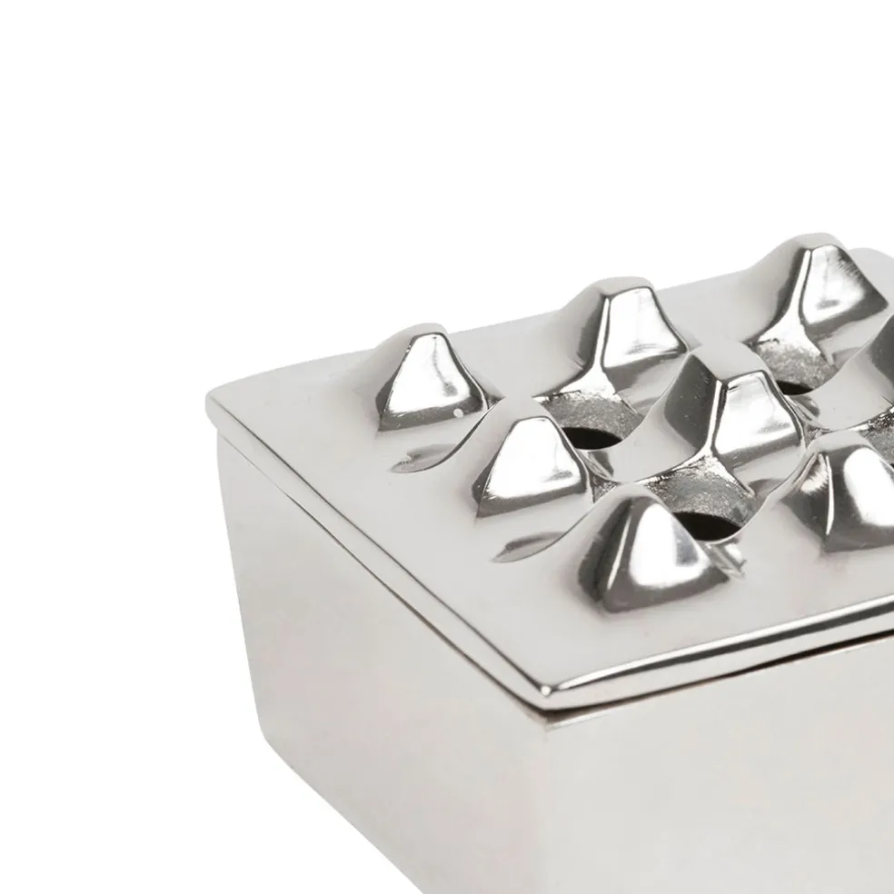 Cendrier en aluminium argenté d9cm - Riva