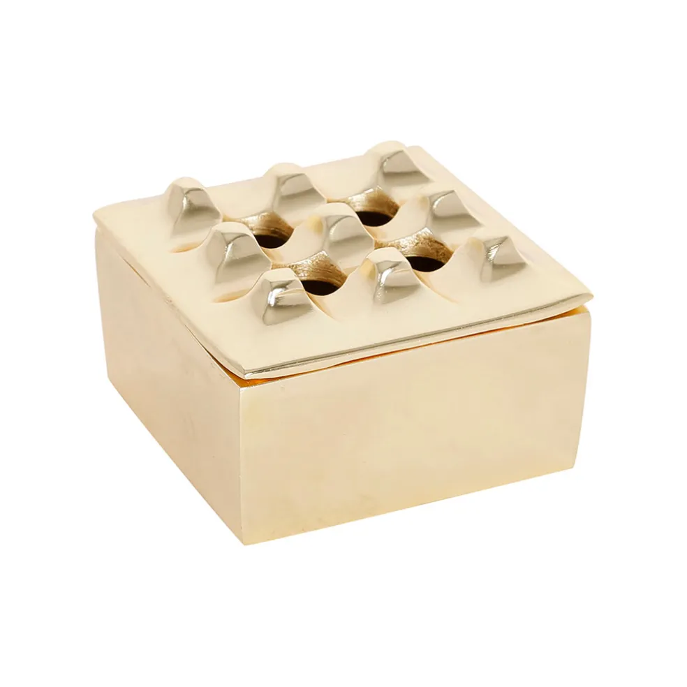 Cendrier en aluminium doré d9cm - Riva