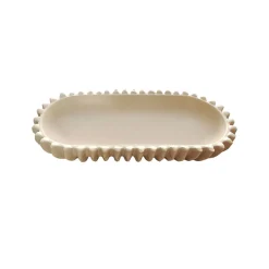Centre de table en porcelaine sable 27x12cm - Oulala