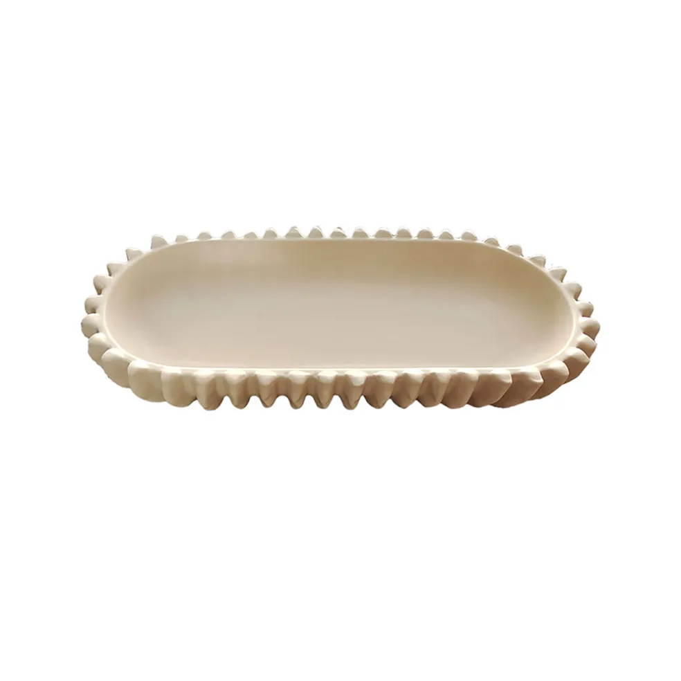 Centre de table en porcelaine sable 27x12cm - Oulala