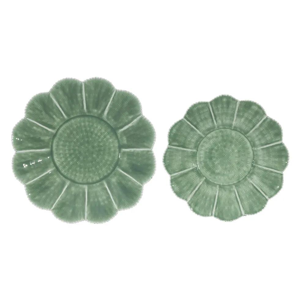 Centre de table (x2) sauge d40/d34cm - Floraly