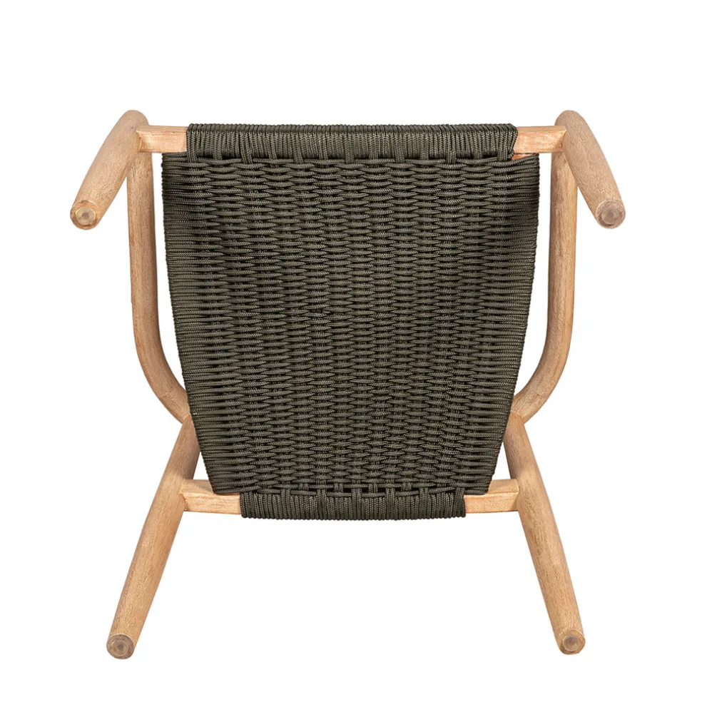 Chaise avec accoudoirs en bois d'eucalyptus kaki - Anam