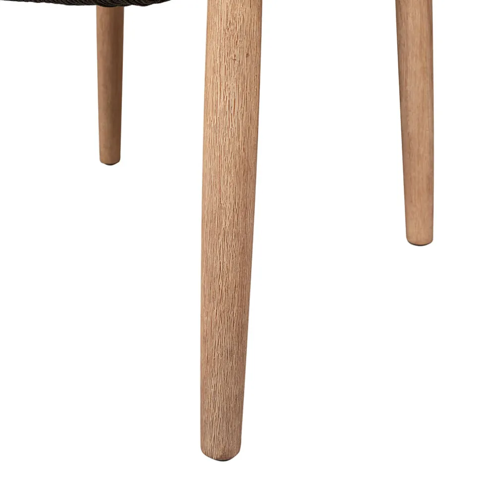 Chaise avec accoudoirs en bois d'eucalyptus kaki - Anam