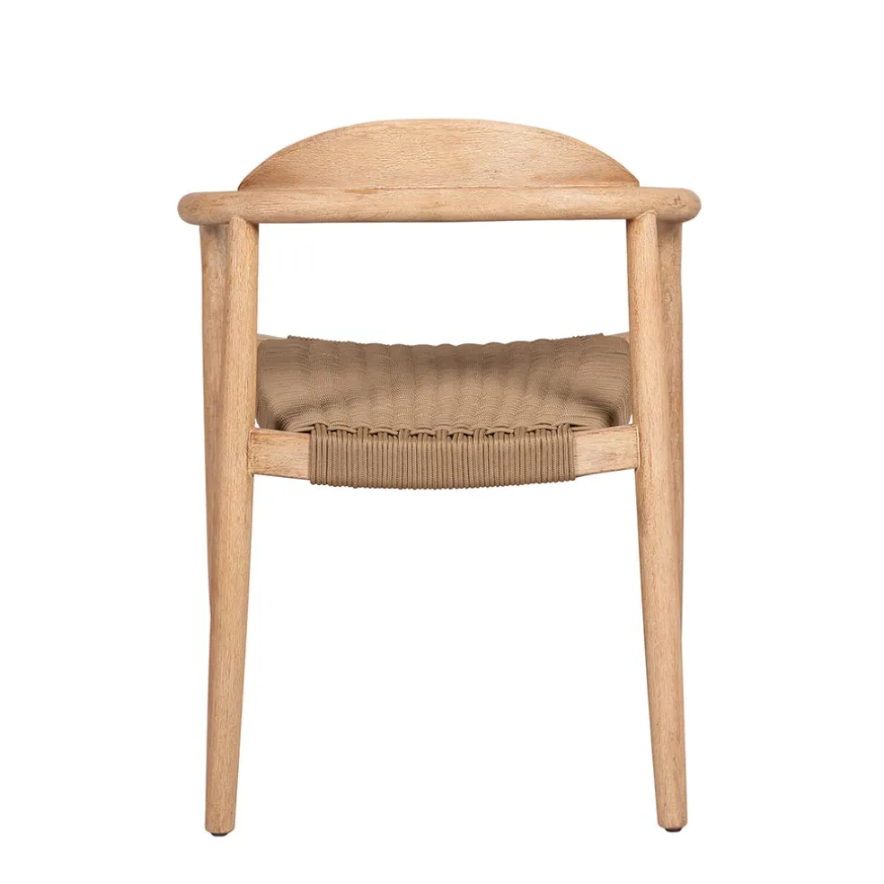 Chaise avec accoudoirs en bois d'eucalyptus sable - Anam