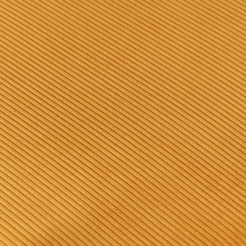 Chaise avec accoudoirs en velours côtelé curry - Aston