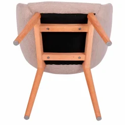 Chaise avec accoudoirs en tissu sable - Altea