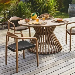 Chaise avec accoudoirs en bois d' eucalyptus noir - Anam