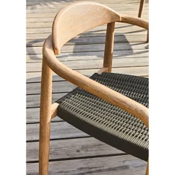 Chaise avec accoudoirs en bois d' eucalyptus noir - Anam