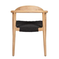 Chaise avec accoudoirs en bois d' eucalyptus noir - Anam