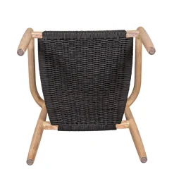 Chaise avec accoudoirs en bois d' eucalyptus noir - Anam