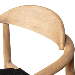 Chaise avec accoudoirs en bois d' eucalyptus noir - Anam