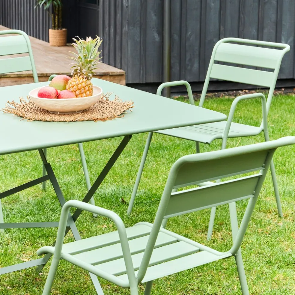 Chaise bridge d'extérieur en acier cactus - Monceau