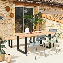 Chaise bridge d'extérieur en acier cactus - Monceau