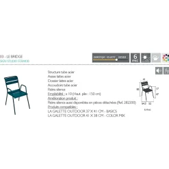 Chaise bridge d'extérieur en acier cactus - Monceau