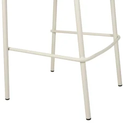 Chaise de bar d'extérieur avec coussin en tissu beige et blanc h97cm - Ajay