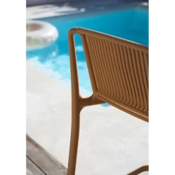 Chaise de bar d'extérieur beige - Lumi