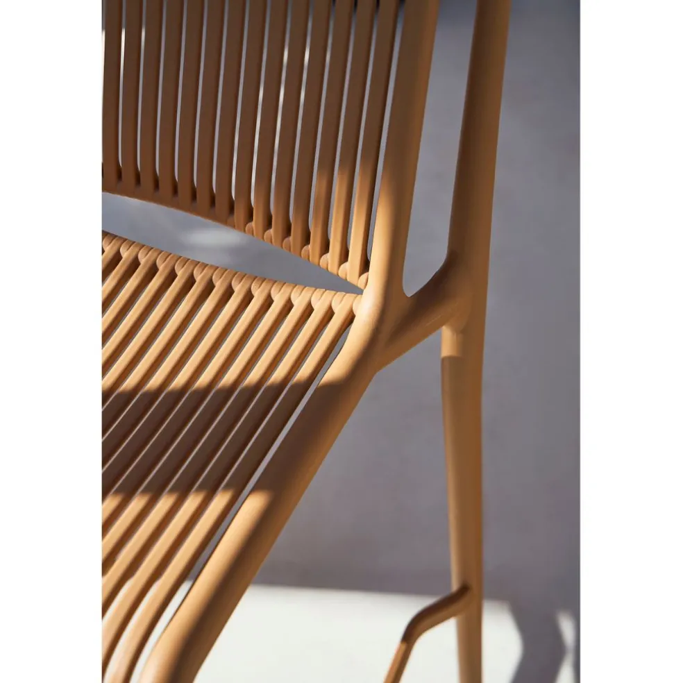 Chaise de bar d'extérieur beige - Lumi