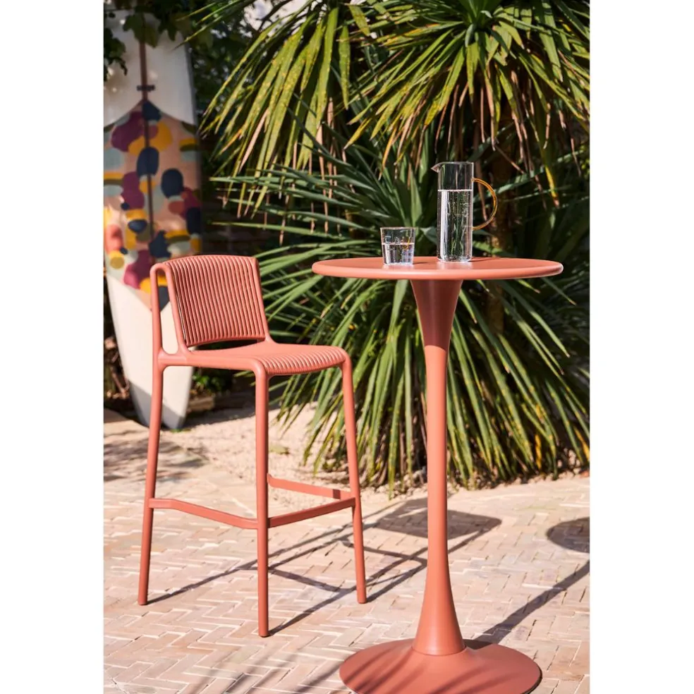 Chaise de bar d'extérieur terracotta h100cm - Lumi